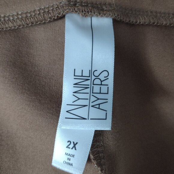 Marla Wynne: 360 Stretch Soft Flare Pant, Size 2X, Dark Caramel Camel - Picture 4 of 6